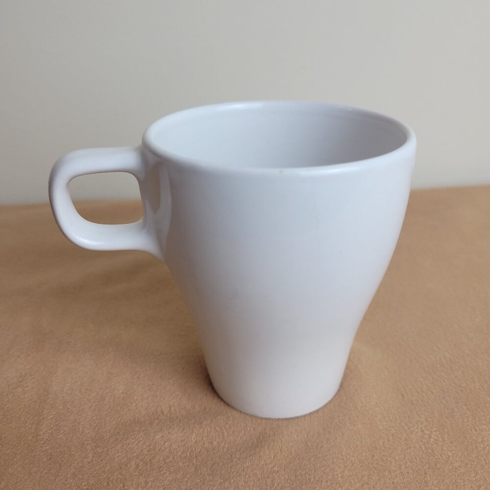 IKEA FÄRGRIK Mug White 8oz Retro Stackable Nesting Tapered Stoneware cup coffee.